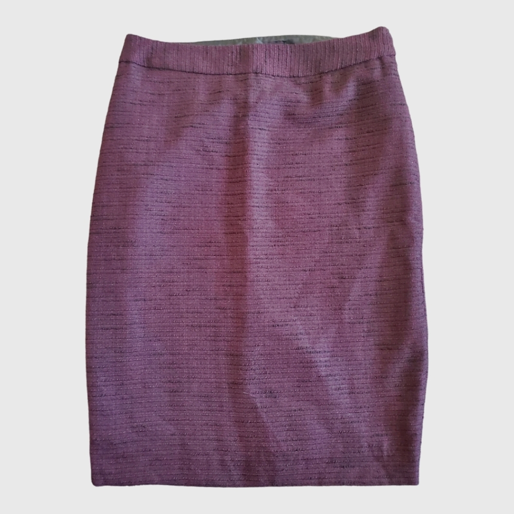 High Waist Tweed/Boucle Skirt Purple Size 4
